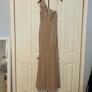 Kleinfeld Bridal Champagne One Shoulder Mermaid‎ Dress